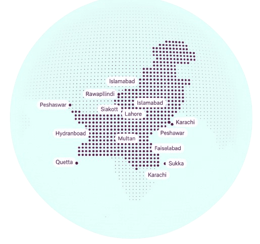 Map of JS Engineers service areas in Pakistan